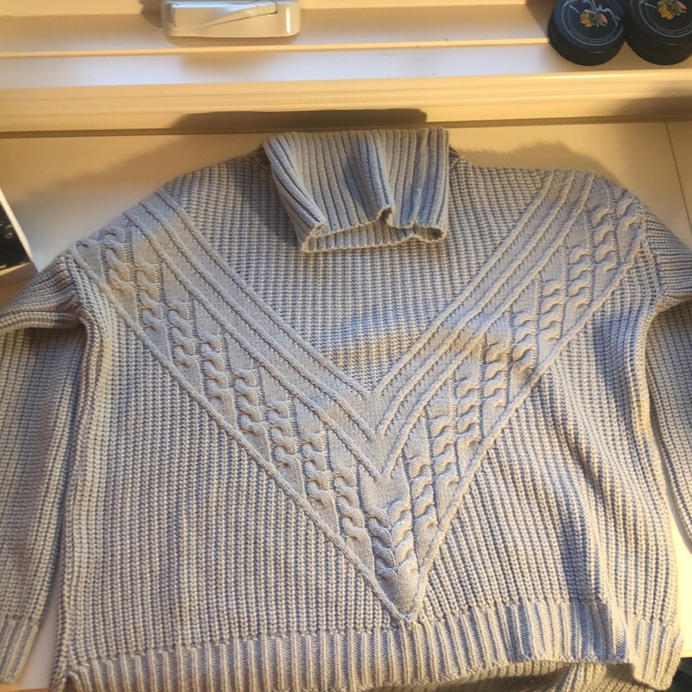 Blueish Gray Turtle Neck Sweater